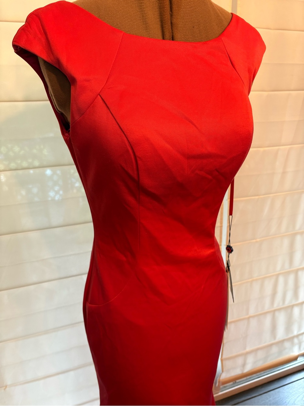 NWT Royal Queen Coral Cap-Sleeve Formal Gown with Low Back and Train - Picture 2 of 10